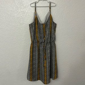 Yellow black and white striped dress